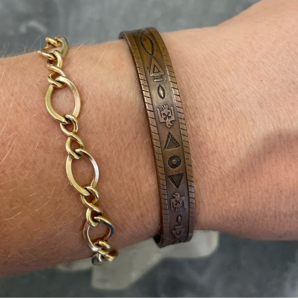 Vintage Solid Copper Thunderbird Cuff Bracelet - image 4